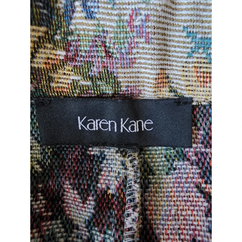 VTG Karen Kane Tapestry Blazer Floral Multi-Color 3/4 Sleeve Collared Jacket